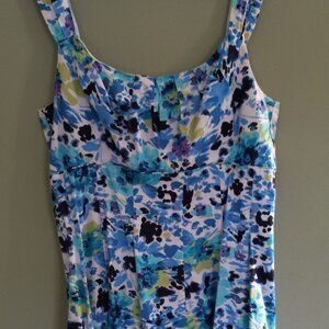 Sundress colorful abstract floral  Size 16